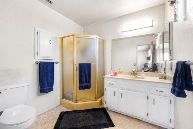 16805 Duckworth Ave, Riverside, CA 92504 - bathroom with a stall shower, vanity, and tile patterned floors