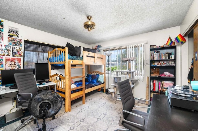 16805 Duckworth Ave, Riverside, CA 92504 - bedroom with an office area and a textured ceiling