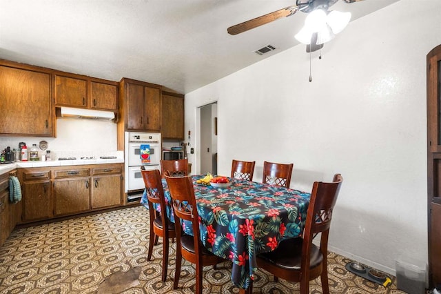 16805 Duckworth Ave, Riverside, CA 92504 - dining area featuring ceiling fan and lofted ceiling