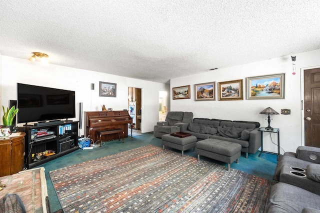 16805 Duckworth Ave, Riverside, CA 92504 - living room with carpet and a textured ceiling