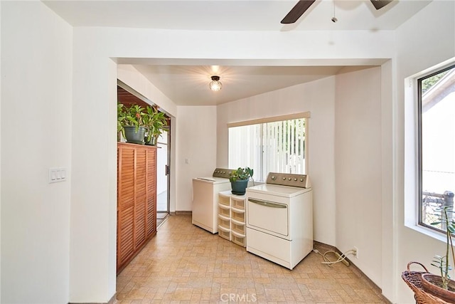 30 N Vega St, Alhambra, CA 91801 - laundry area with a ceiling fan and washing machine and clothes dryer