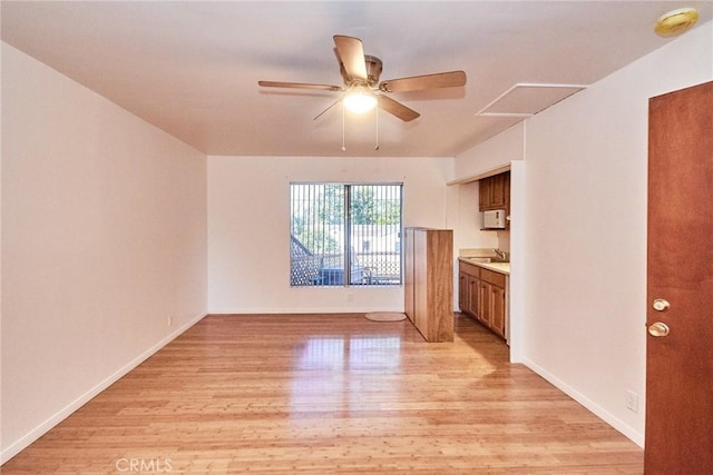 30 N Vega St, Alhambra, CA 91801 - unfurnished living room with ceiling fan and light wood finished floors