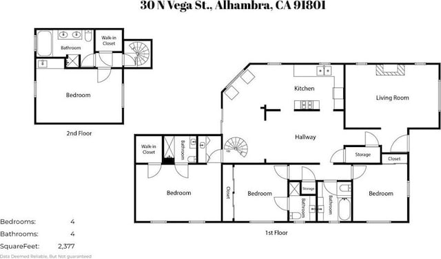 30 N Vega St, Alhambra, CA 91801 - view of floor plan / room layout
