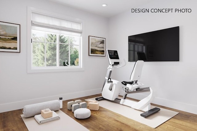 1736 Voorhees Ave, Manhattan Beach, CA 90266 - exercise room with wood finished floors and recessed lighting