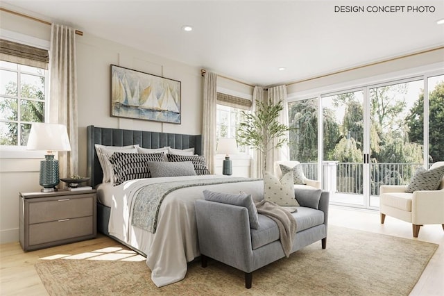 1716 6th St, Manhattan Beach, CA 90266 - bedroom featuring light wood-style flooring and recessed lighting