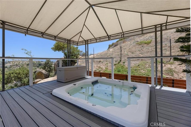 22870 Trigger St, Chatsworth, CA 91311 - wooden deck featuring a gazebo
