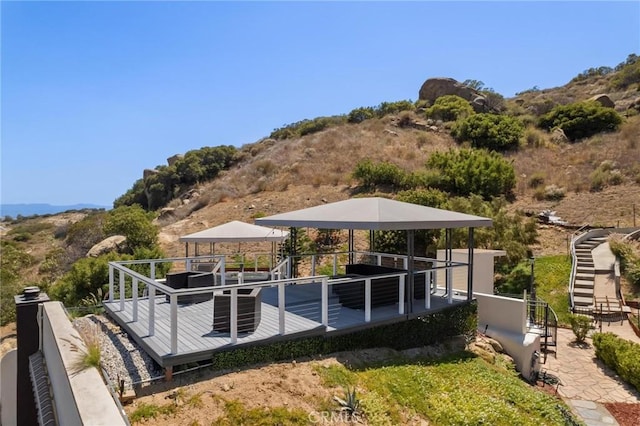 22870 Trigger St, Chatsworth, CA 91311 - view of swimming pool with a deck with mountain view