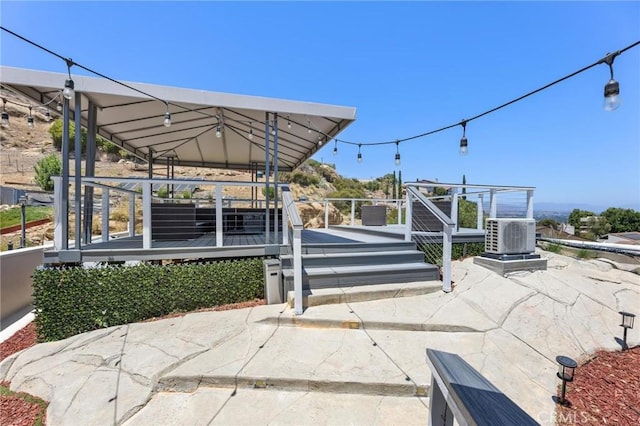 22870 Trigger St, Chatsworth, CA 91311 - view of patio / terrace featuring a wooden deck and a gazebo