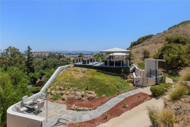 22870 Trigger St, Chatsworth, CA 91311 - view of yard featuring a gazebo and a mountain view