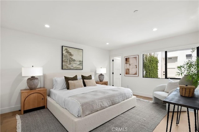 246 Fairview St, Laguna Beach, CA 92651 - bedroom with wood finished floors and recessed lighting