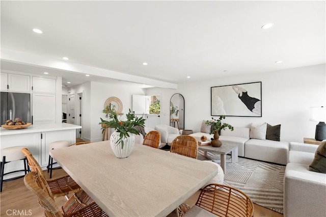 246 Fairview St, Laguna Beach, CA 92651 - dining space featuring recessed lighting and light wood finished floors