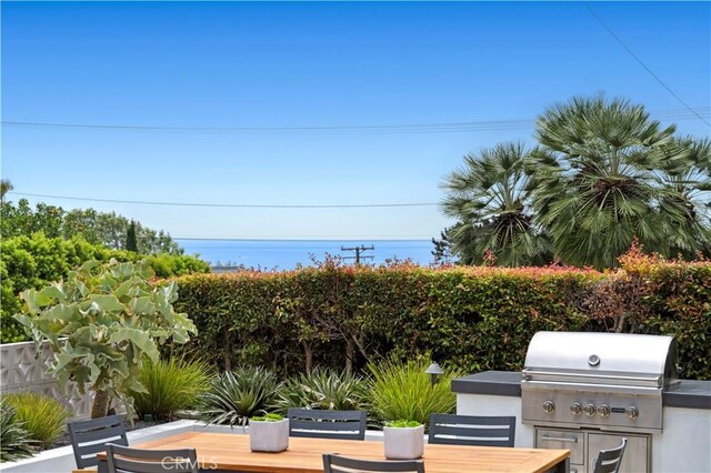 246 Fairview St, Laguna Beach, CA 92651 - view of patio featuring exterior kitchen