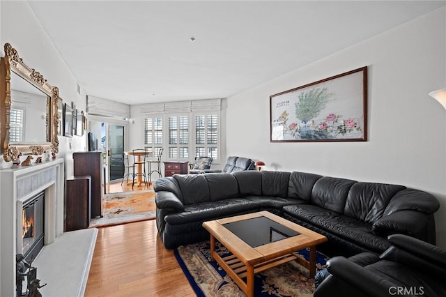 2600 Newport Blvd Unit 219, Newport Beach, CA 92663 - living room featuring light wood-style floors and a premium fireplace