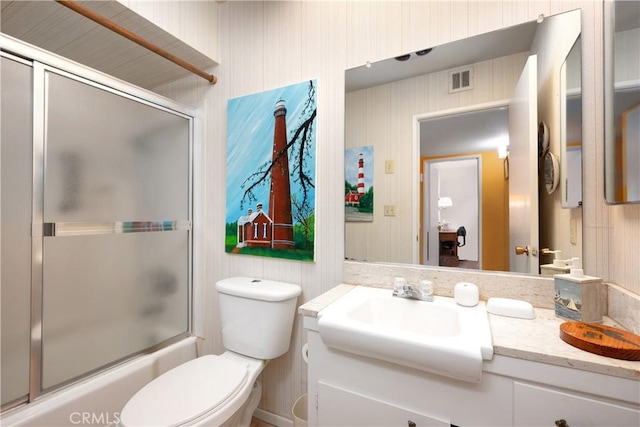 28839 Carmel Rd, Menifee, CA 92586 - bathroom featuring vanity and combined bath / shower with glass door