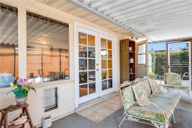 28839 Carmel Rd, Menifee, CA 92586 - sunroom / solarium with french doors and tile patterned floors