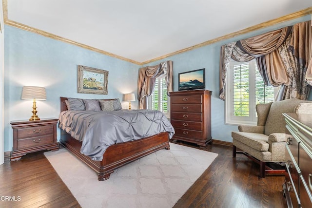 1205 Linda Vista Ave, Pasadena, CA 91103 - bedroom featuring ornamental molding and dark wood-style floors