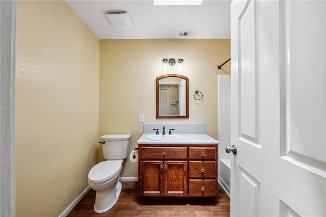 32618 Durango Ct, Wildomar, CA 92595 - bathroom with vanity, wood finished floors, and shower / tub combination