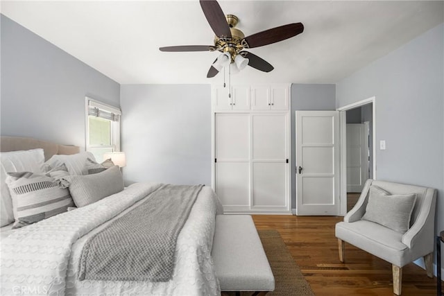 2412 Santiago St, Santa Ana, CA 92706 - bedroom with wood finished floors and ceiling fan