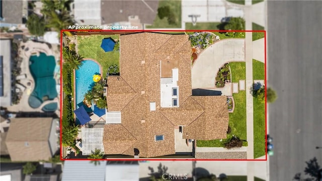 3191 Woodstock Rd, Rossmoor, CA 90720 - aerial view of property and surrounding area with property boundaries highlighted
