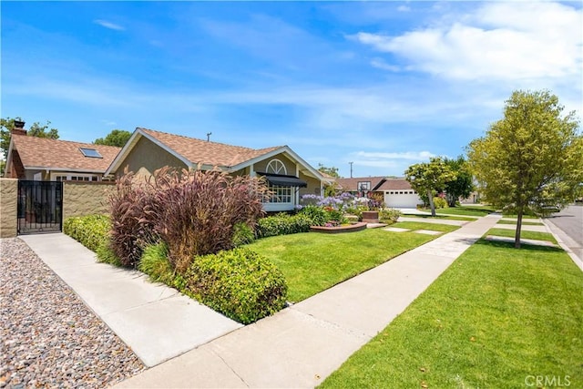 3191 Woodstock Rd, Rossmoor, CA 90720 - view of property exterior with a gate, a chimney, and stucco siding