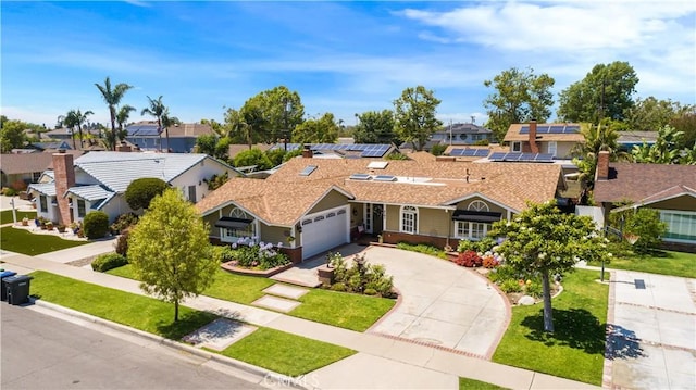 3191 Woodstock Rd, Rossmoor, CA 90720 - ranch-style home with a residential view, driveway, a garage, and a front yard
