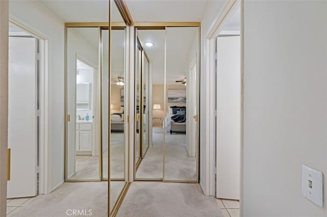 5520 Via La Mesa Unit A, Laguna Woods, CA 92637 - hall with carpet flooring and recessed lighting