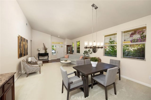 1581 Manor Ln, Glendora, CA 91741 - dining space with vaulted ceiling and light carpet