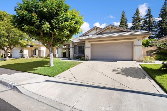 1581 Manor Ln, Glendora, CA 91741 - ranch-style house featuring concrete driveway, a front lawn, an attached garage, and stucco siding