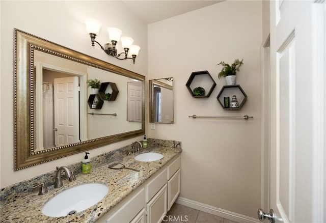 1581 Manor Ln, Glendora, CA 91741 - bathroom featuring double vanity and tile patterned flooring