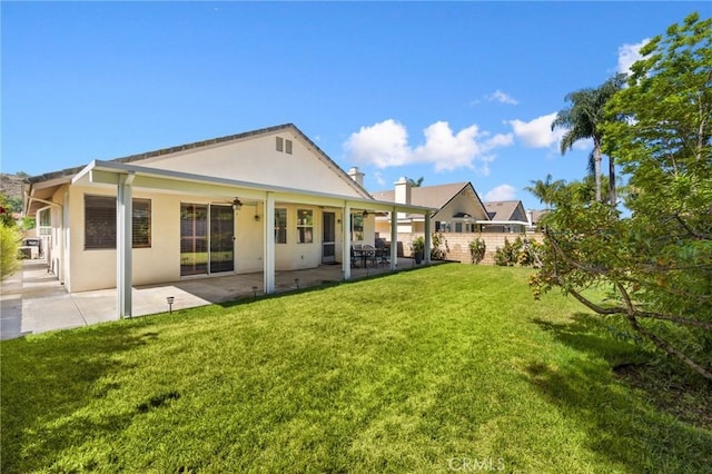1581 Manor Ln, Glendora, CA 91741 - rear view of property with stucco siding, ceiling fan, and a patio
