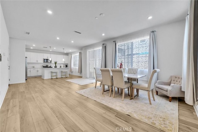 34410 Granite Rd, Yucaipa, CA 92399 - dining space with recessed lighting and light wood finished floors