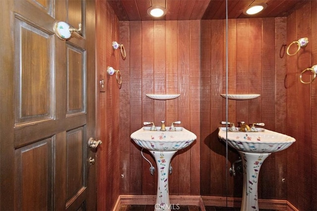 29240 Palos Verdes Dr E, Rancho Palos Verdes, CA 90275 - half bathroom with wood walls and wood ceiling