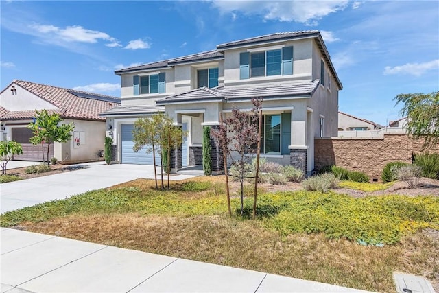 29812 Juniper Ct, Menifee, CA 92584 - view of front of property with stucco siding, concrete driveway, an attached garage, and a tile roof