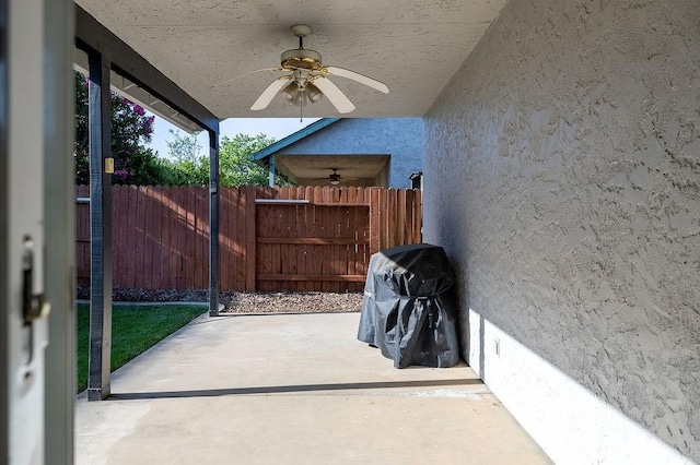 1085 Admiral Ln, Chico, CA 95973 - view of patio with ceiling fan and grilling area