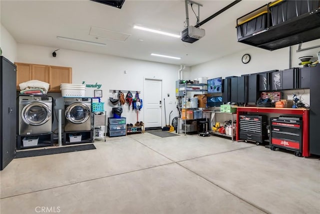 7002 Alice St, Highland, CA 92346 - garage with independent washer and dryer and a garage door opener