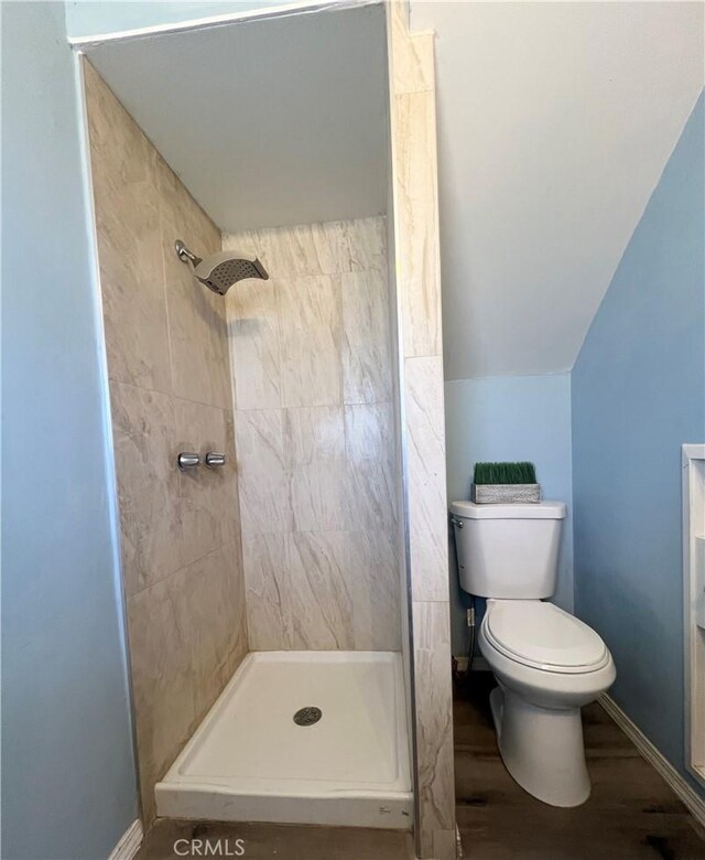 54279 Bautista Canyond Rd, Anza, CA 92539 - full bathroom featuring a stall shower and wood finished floors