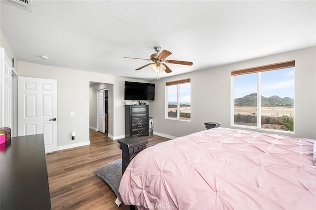 3094 Crooked Branch Way, San Jacinto, CA 92582 - bedroom with wood finished floors and a ceiling fan