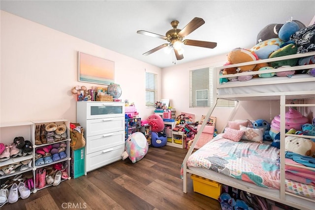 3094 Crooked Branch Way, San Jacinto, CA 92582 - bedroom with dark wood-style flooring and a ceiling fan