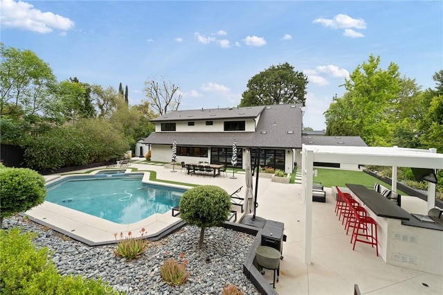 19258 Berclair Ln, Tarzana, CA 91356 - view of pool featuring a patio area and a pool with connected hot tub