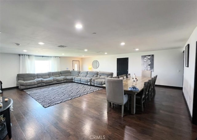 1019 W Arbutus St, Compton, CA 90220 - living room featuring dark wood-style flooring and recessed lighting