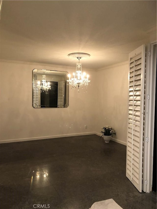 2545 Via Campesina Unit 102, Palos Verdes Estates, CA 90274 - empty room with a chandelier and ornamental molding