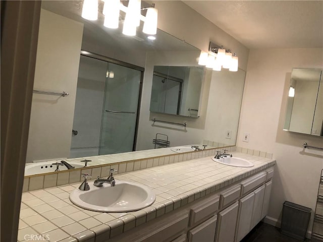 2545 Via Campesina Unit 102, Palos Verdes Estates, CA 90274 - bathroom with an enclosed shower and double vanity