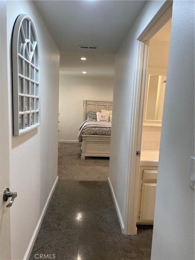 2545 Via Campesina Unit 102, Palos Verdes Estates, CA 90274 - corridor with recessed lighting and dark colored carpet