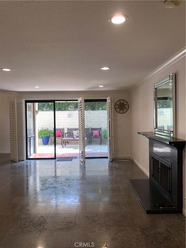 2545 Via Campesina Unit 102, Palos Verdes Estates, CA 90274 - unfurnished living room with recessed lighting and crown molding
