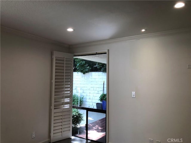 2545 Via Campesina Unit 102, Palos Verdes Estates, CA 90274 - unfurnished room with ornamental molding and recessed lighting