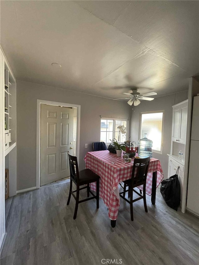 9051 Walker St, Cypress, CA 90630 - dining area featuring wood finished floors and ceiling fan