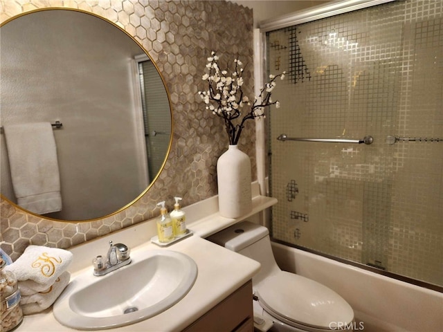 26523 Starling Ct, Canyon Country, CA 91387 - bathroom with vanity and bath / shower combo with glass door