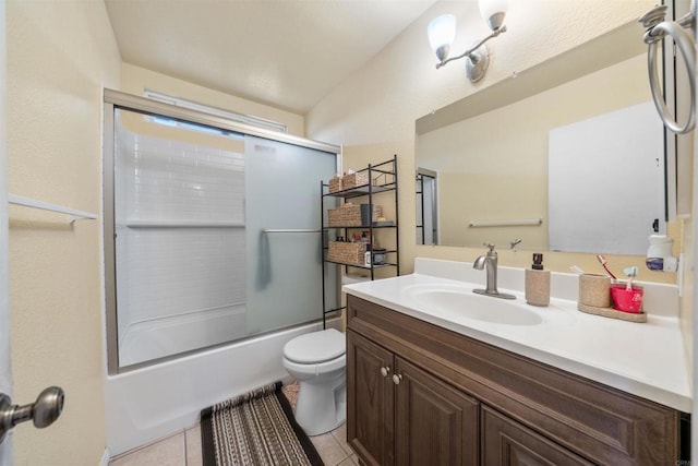 1861 Katella St, San Diego, CA 92154 - full bathroom with vanity, shower / bath combination with glass door, and tile patterned floors