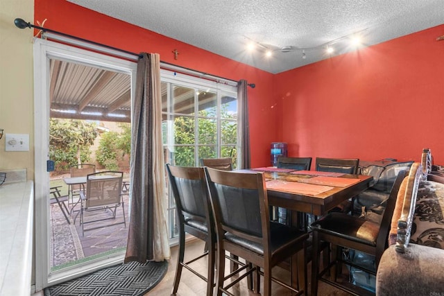 1861 Katella St, San Diego, CA 92154 - dining area featuring rail lighting and a textured ceiling