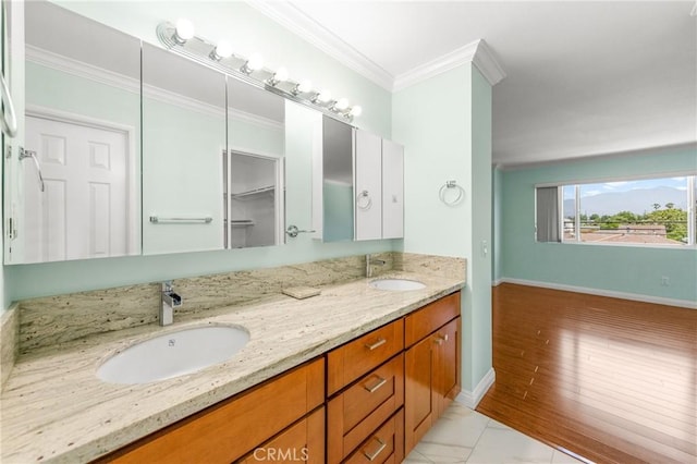 326 E Hellman Ave Unit B, Monterey Park, CA 91755 - bathroom with double vanity and crown molding